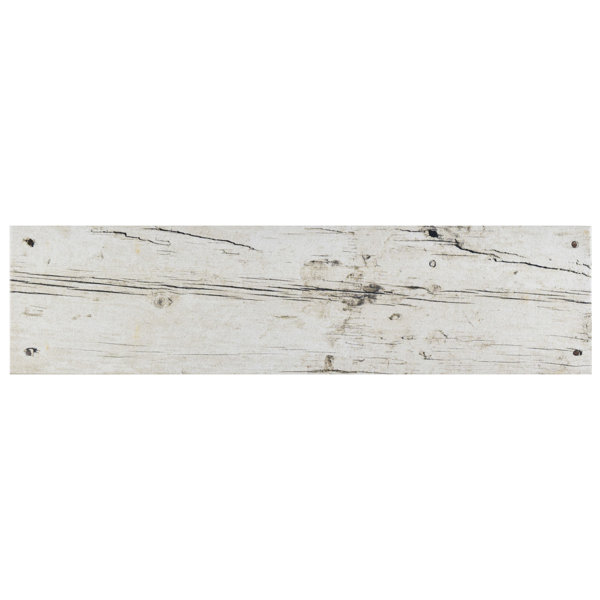 Chalet 5.88 x 23.63 Ceramic Wood Look in White by EliteTile