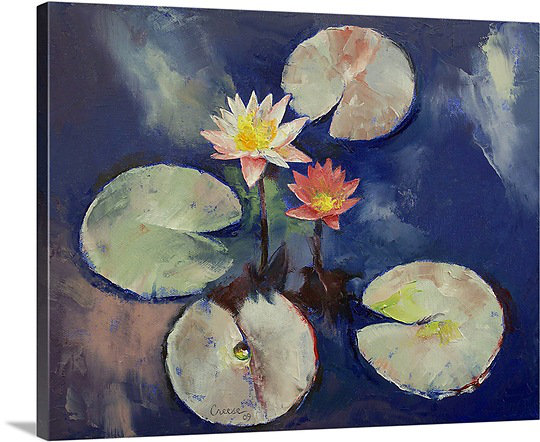 Canvas On Demand Water Lily Painting By Michael Creese Painting