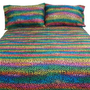 Rainbow Leopard Comforter Set