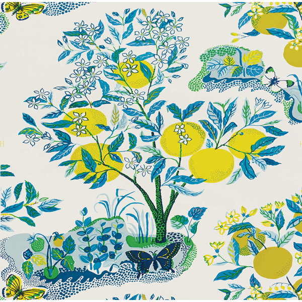 Schumacher Citrus Garden 13 5 L X 27 W Wallpaper Roll Wayfair