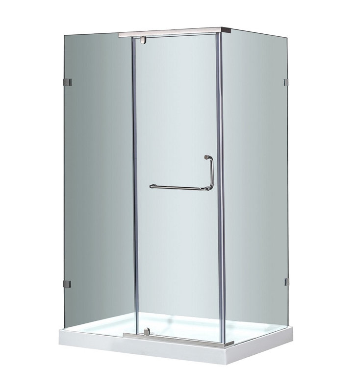 Aston SemiFrameless 48" x 35" x 77.5" Rectangular Pivot Shower