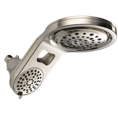 HydroRain Multi Function Adjustable Shower Head Delta Finish Stainless