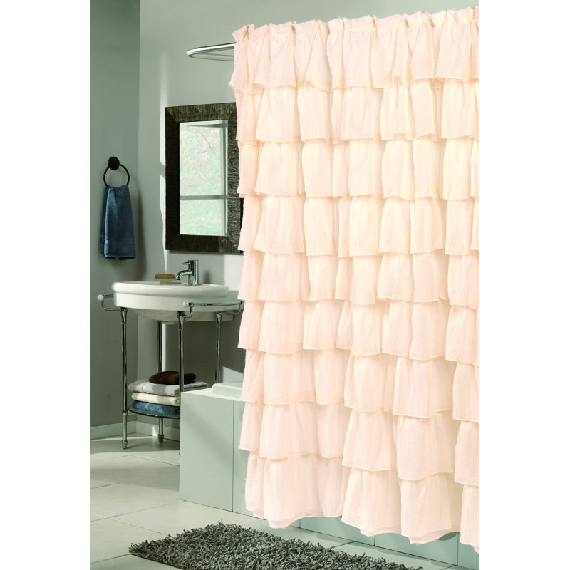 Atia Voile Ruffled Tier Single Shower Curtain Reviews Joss Main Atia Voile Ruffled Tier Single Shower