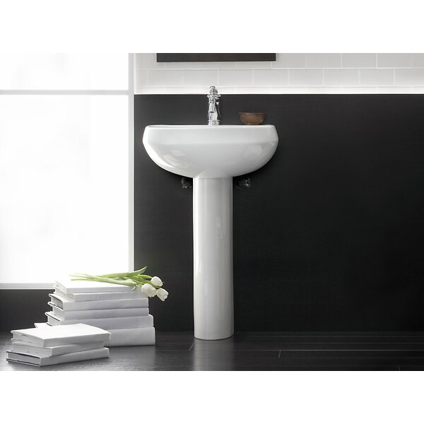 Wellworth® Ceramic 23 Pedestal Bathroom Sink with Overflow by Kohler