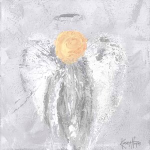 Be Still Angel Painting Print on Canvas in Silver