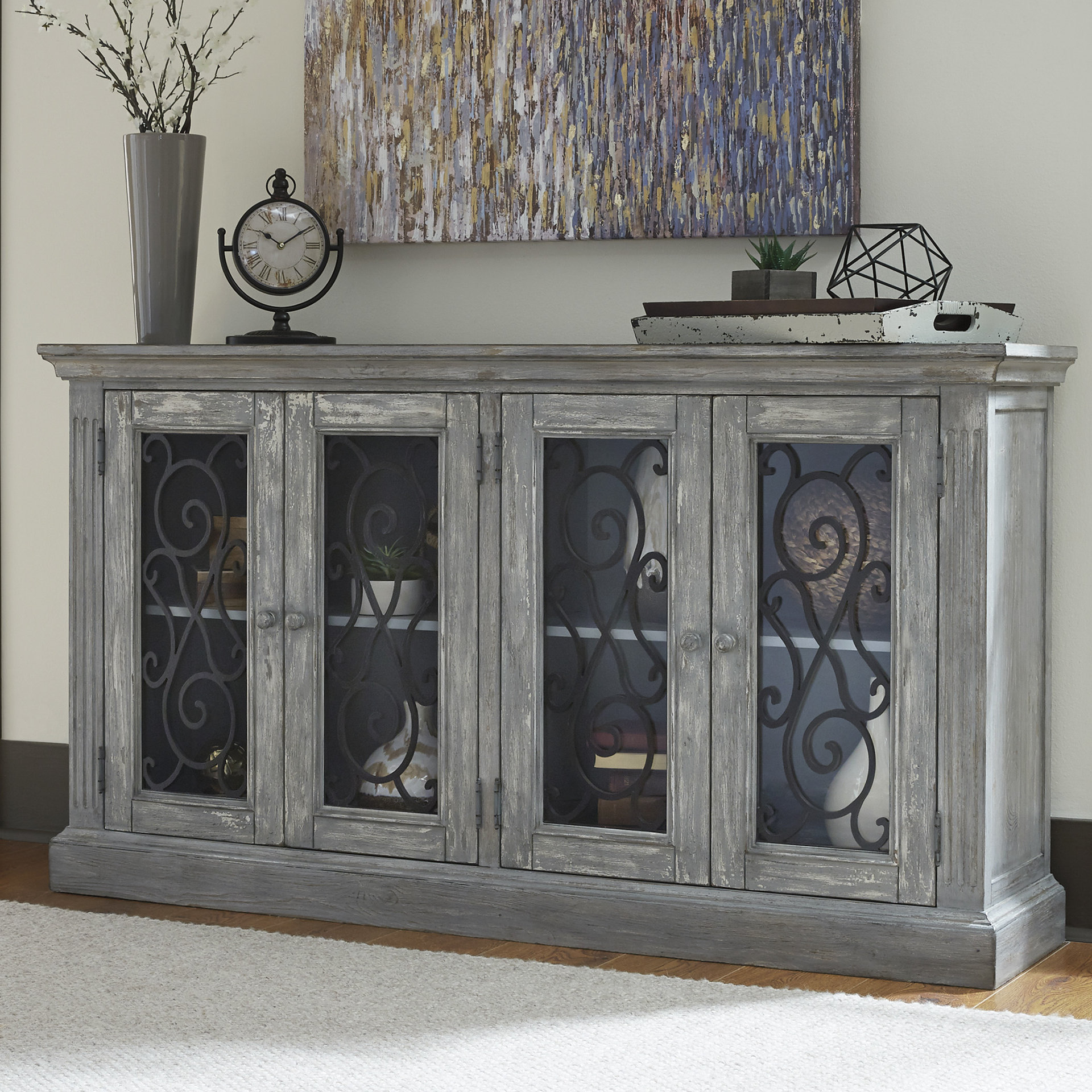 One Allium Way Adainville 4 Door Accent Cabinet | Wayfair.ca
