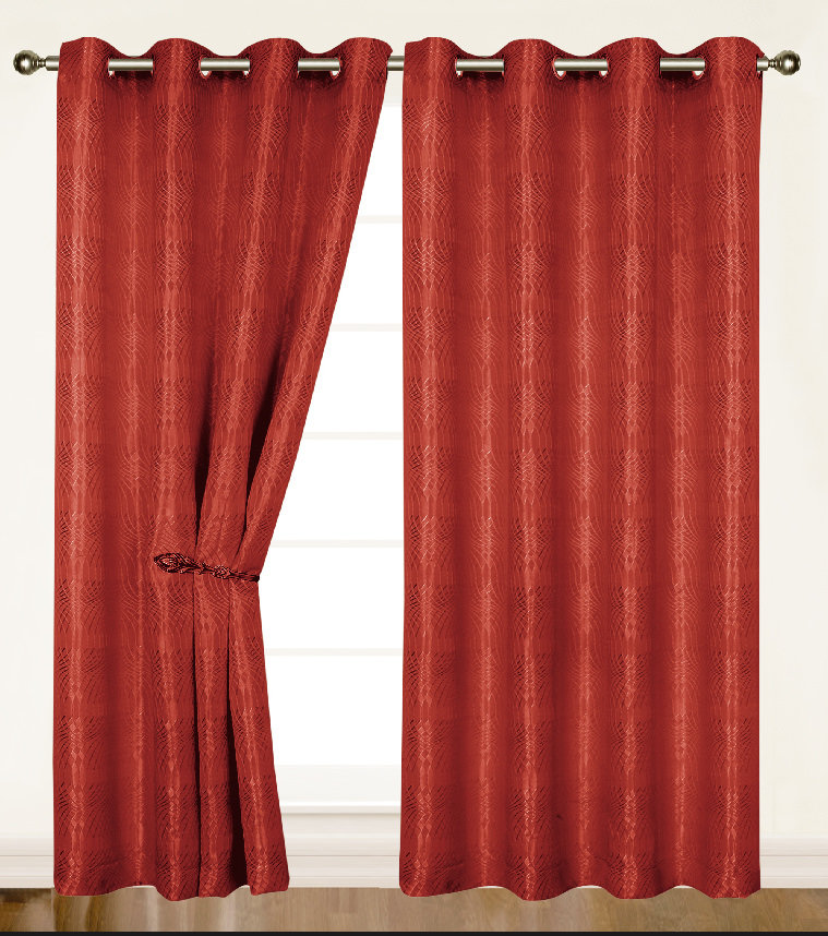 Ebern Designs Chupp Criss Cross Print Solid Color Room Darkening