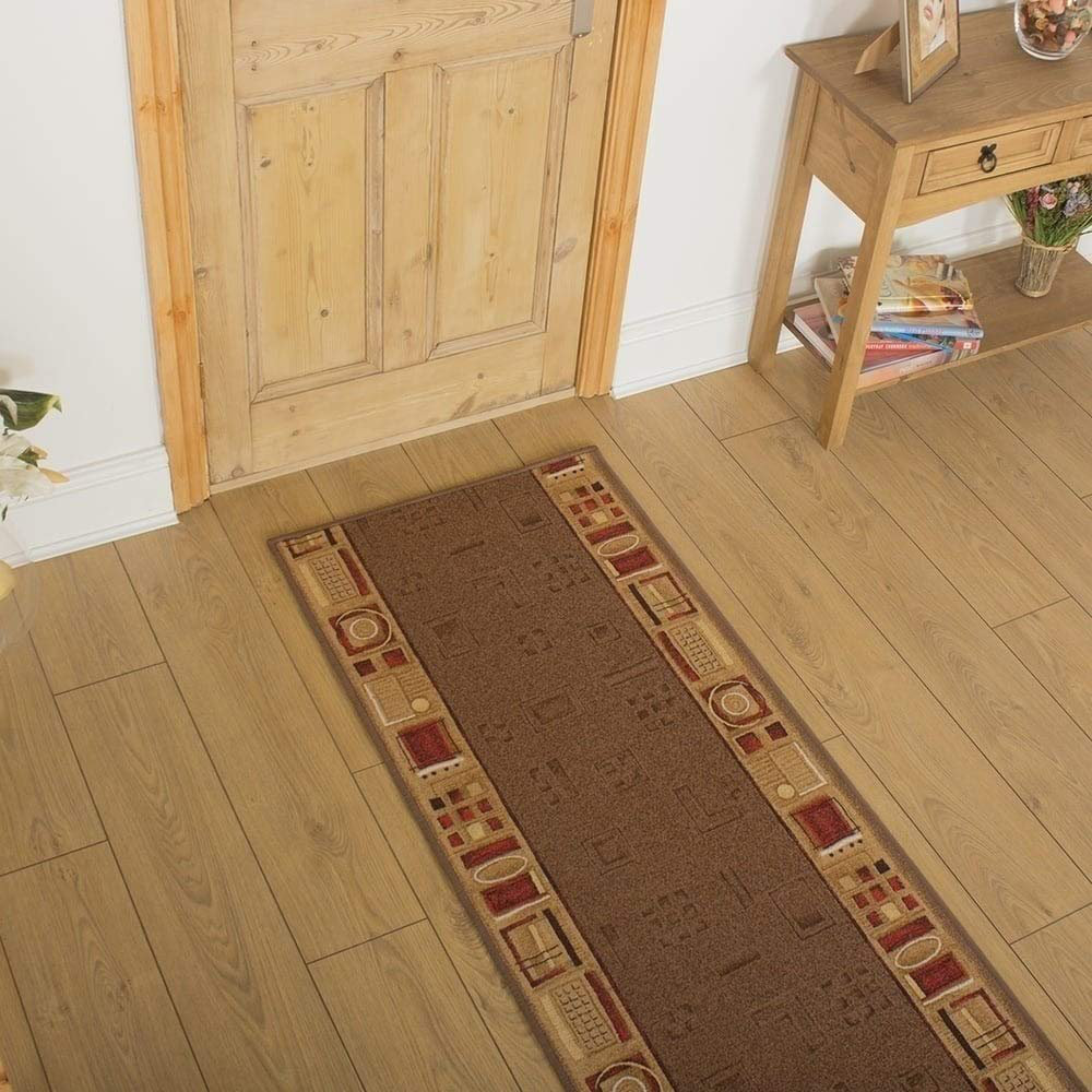 Barberton Looped/Hooked Brown Hallway Runner Rug