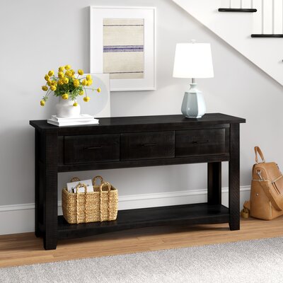 Three Posts Belen 55" Solid Wood Console Table  Color: Antique Black