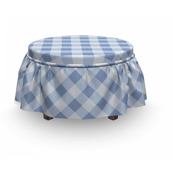 Checkered Rhombus Ottoman Slipcover (Set Of 2) By East Urban Home