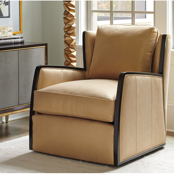 carlyle 30 w top grain leather swivel armchair