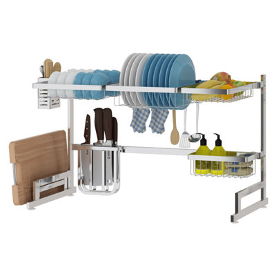 Stainless Steel Dish Rack Elegant Color Silver