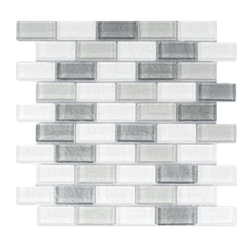 Abolos Geo 1 X 2 Gl Mosaic Tile In Blue Gray Reviews Wayfair Geo 1 X 2 Gl Mosaic Tile In
