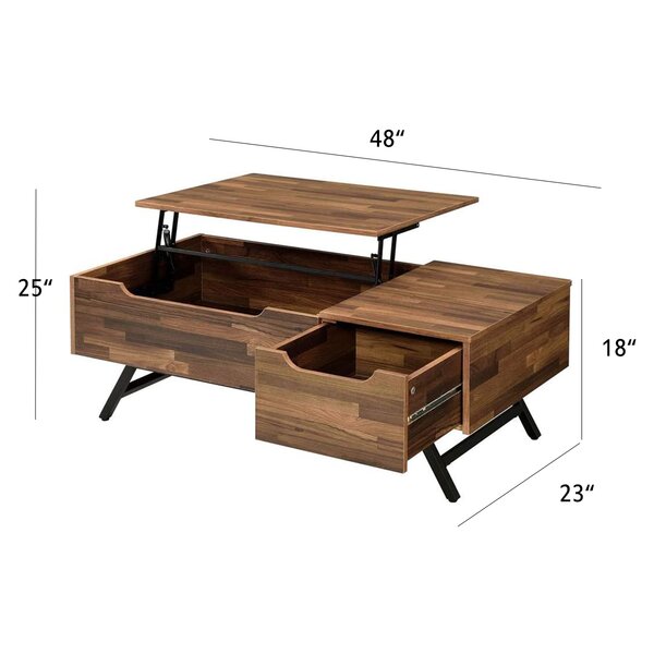 George Oliver Lift Top Extendable 4 Legs Coffee Table with ...