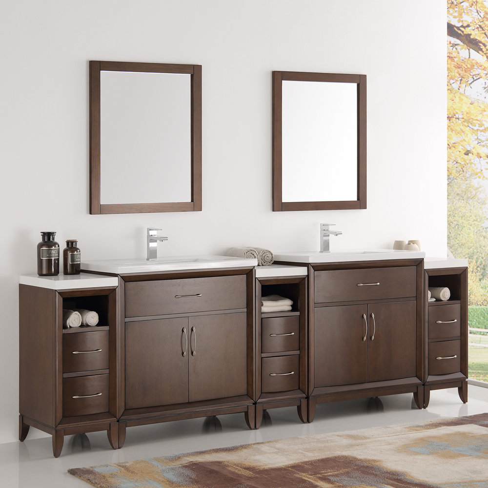 Fresca Cambridge 96 Double Traditional Bathroom Vanity Set With Double Traditional Bathroom Vanity Set