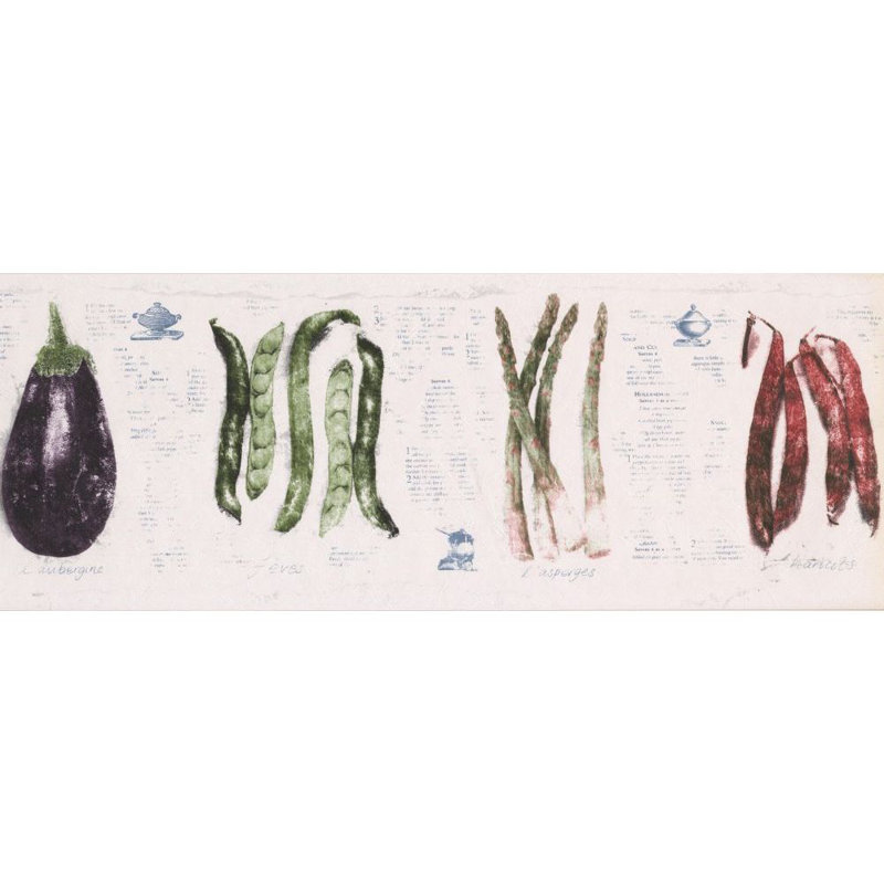 Fleur De Lis Living Sariah Eggplant Beans 15 L X 8 5 W Wallpaper