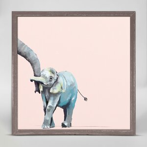 Kristopher Pink You And Me Elephant by Cathy Walters Mini Framed Canvas Art