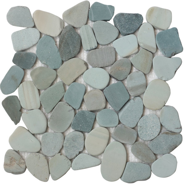 Random Sized Natural Stone Mosaic Tile in Green by FuStone