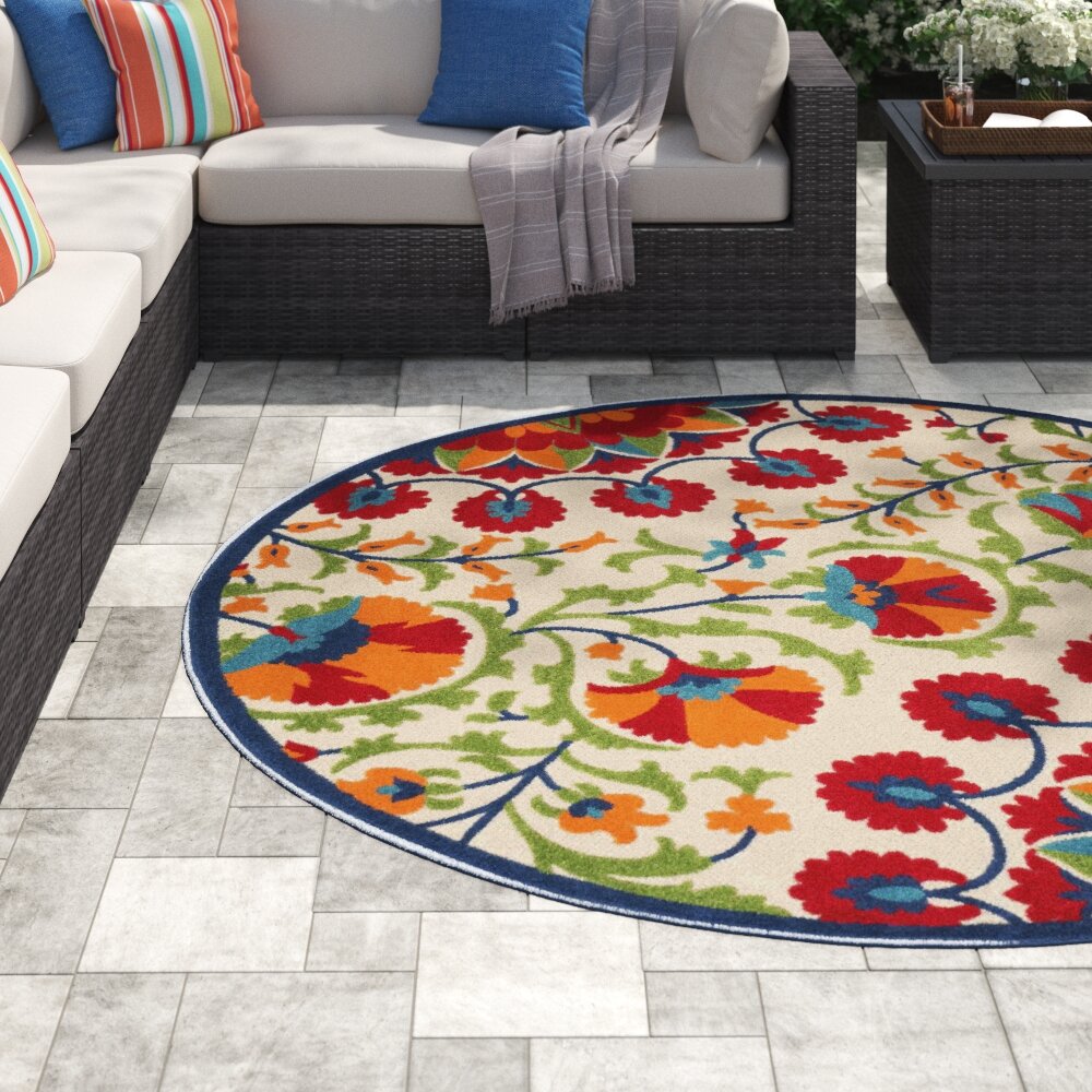 RUGSMAT Tropical Art Deco Pattern Non-Slip Round Area Rug,Watercolor Style Trees Baby Room Decor Round Carpets Round-39