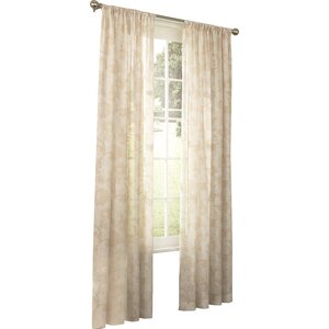 Keystone Nature/Floral Sheer Rod Pocket Single Curtain Panel
