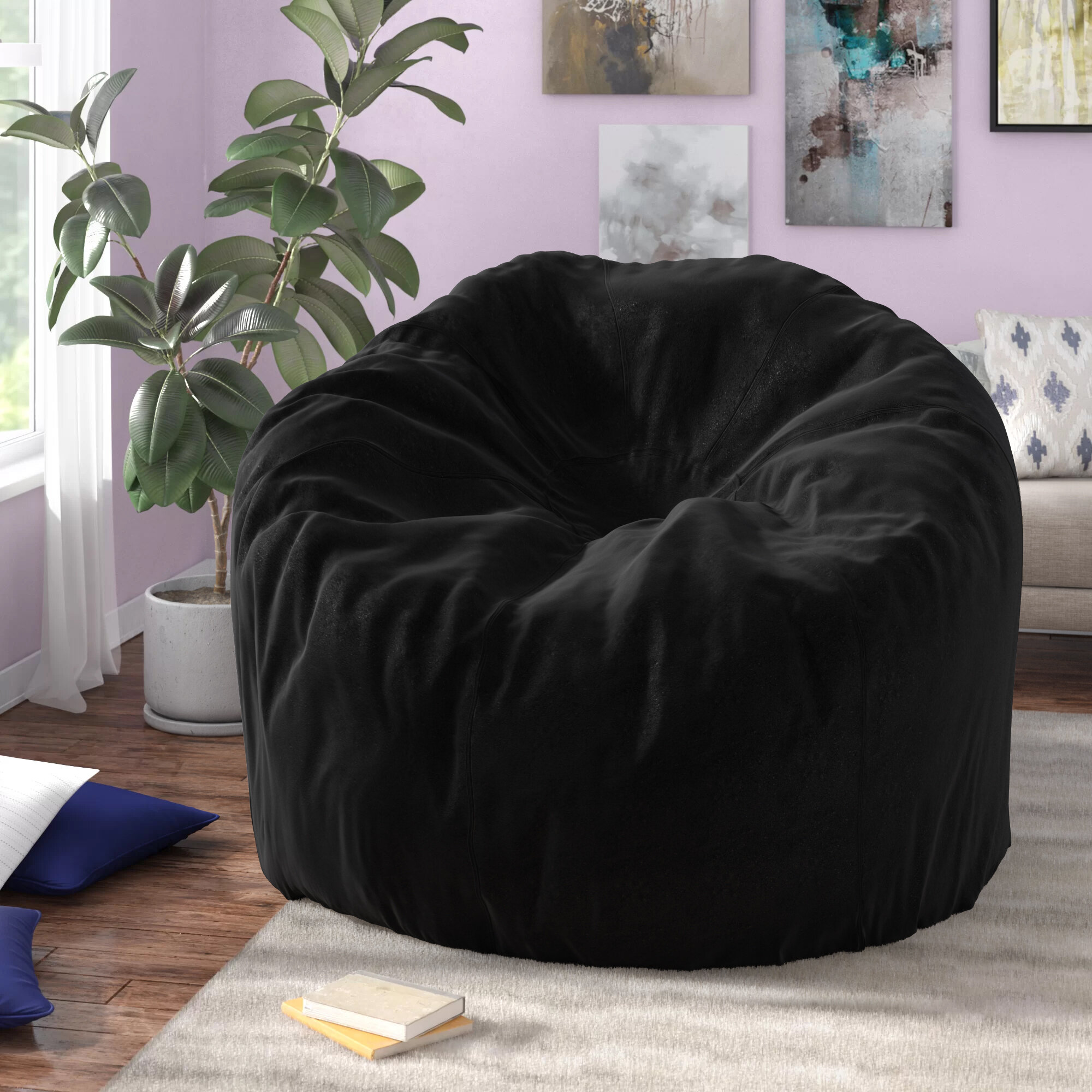 Ebern Designs Large Bean Bag Chair Lounger Reviews Wayfair