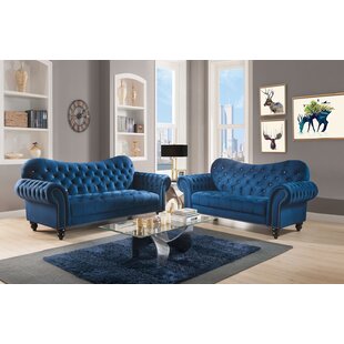Leo 2 Piece Velvet Living Room Set by House of Hampton®