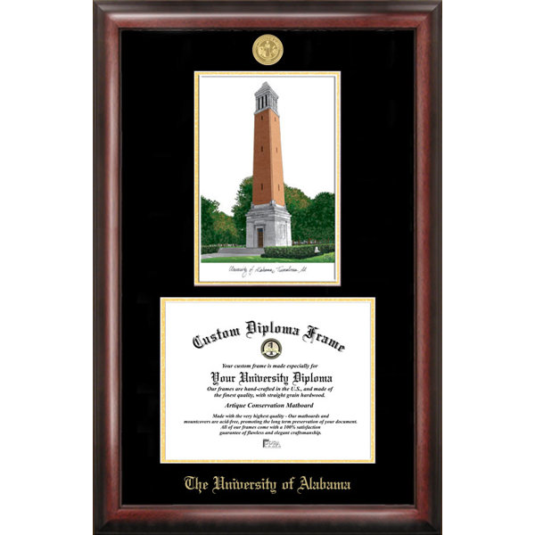 NCAA Gold Embossed Diploma with Campus Images Lithograph Picture Frame by Campus Images