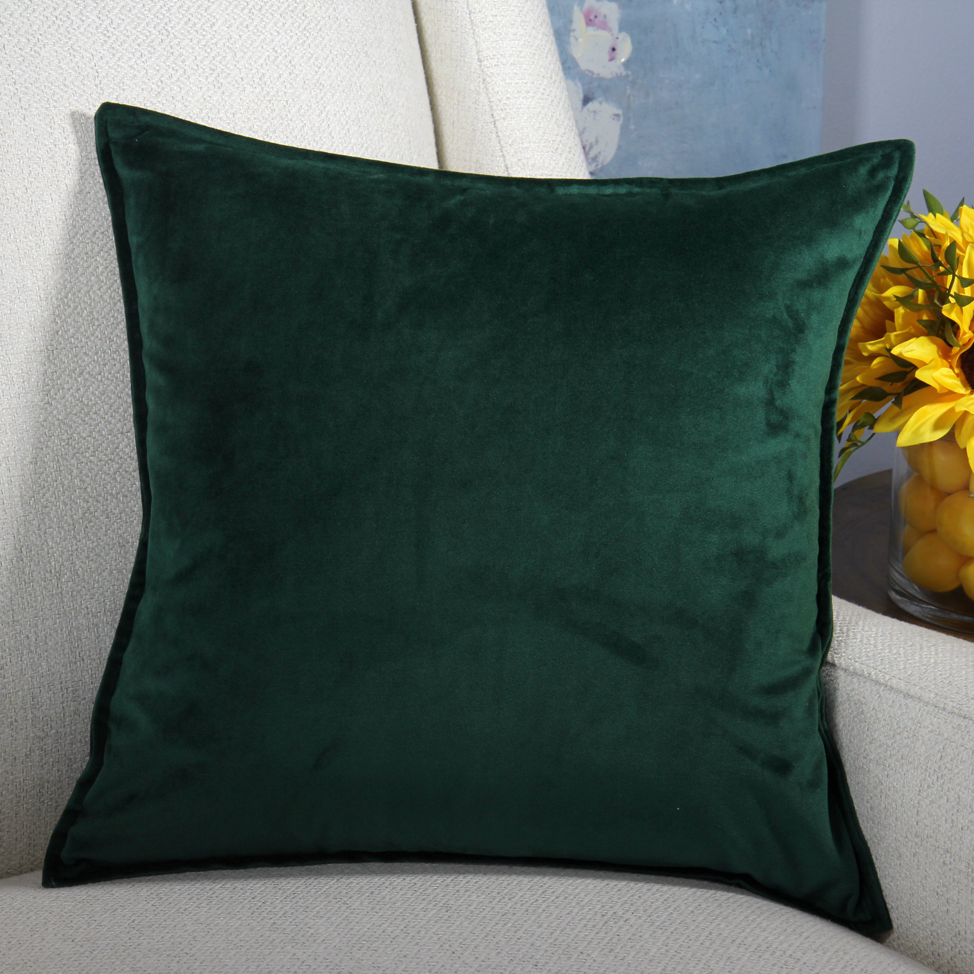 Ebern Designs Velvet Cushion Pillow Cover Nature Natural Home Velvet Cushion Pillow Cover