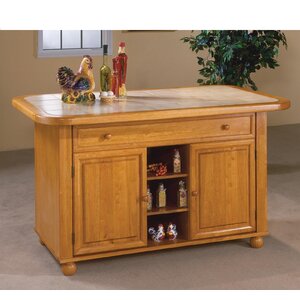 Lockwood Kitchen Island with Ceramic Tile Top