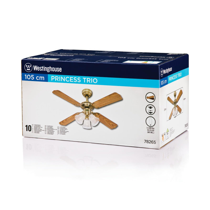 Westinghouse 105cm Princess Trio 4 Blade Ceiling Fan Wayfair Co Uk 105cm Princess Trio 4 Blade Ceiling Fan