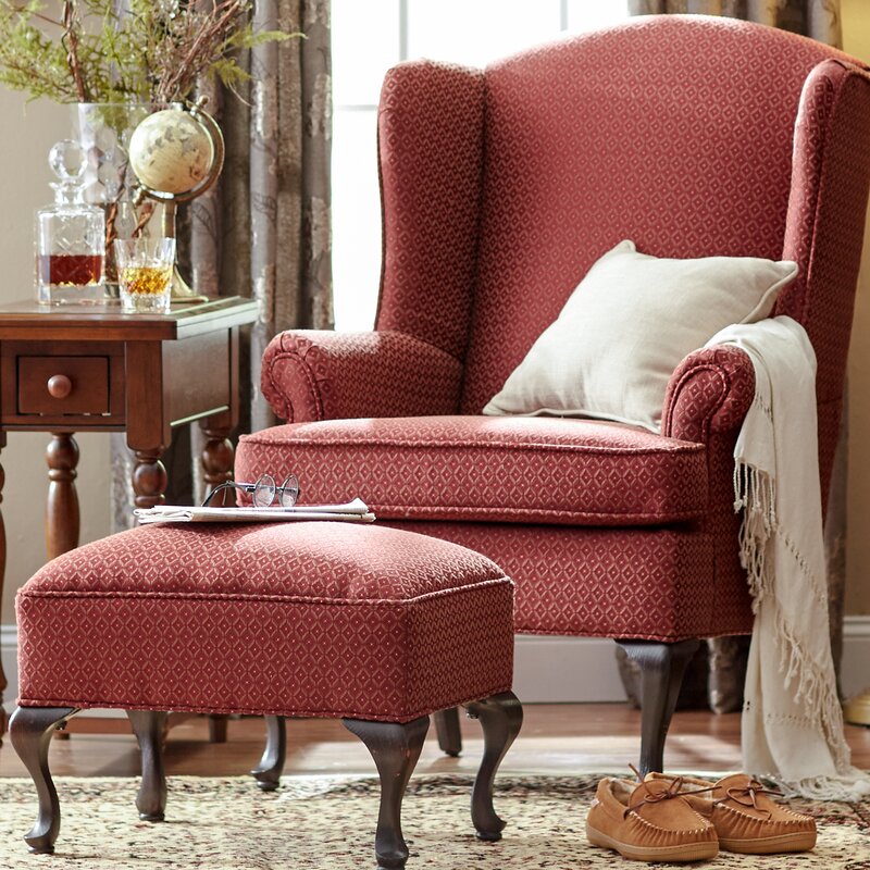 Astoria Grand Ruthanne Wingback Chair and Ottoman & Reviews | Wayfair