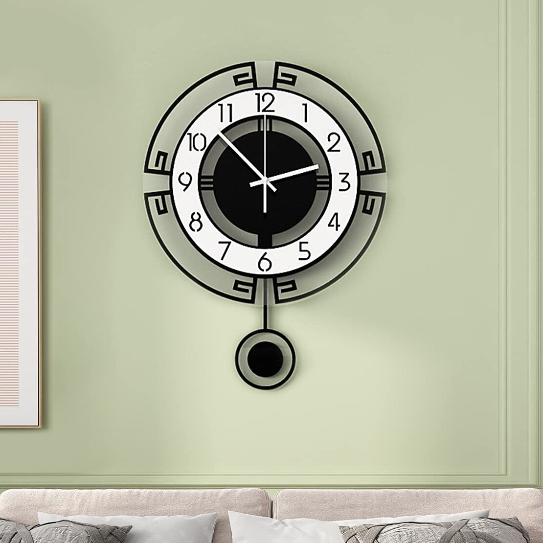 Wall Clock Vintage Airplane Engine Silent Non-Ticking Round Clock Acrylic Modern Art Wall Decorative for Bedroom Living Room Home Office 