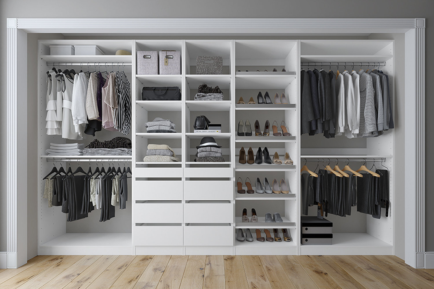 Rebrilliant Babcock 132 W Custom Closet System Wayfair