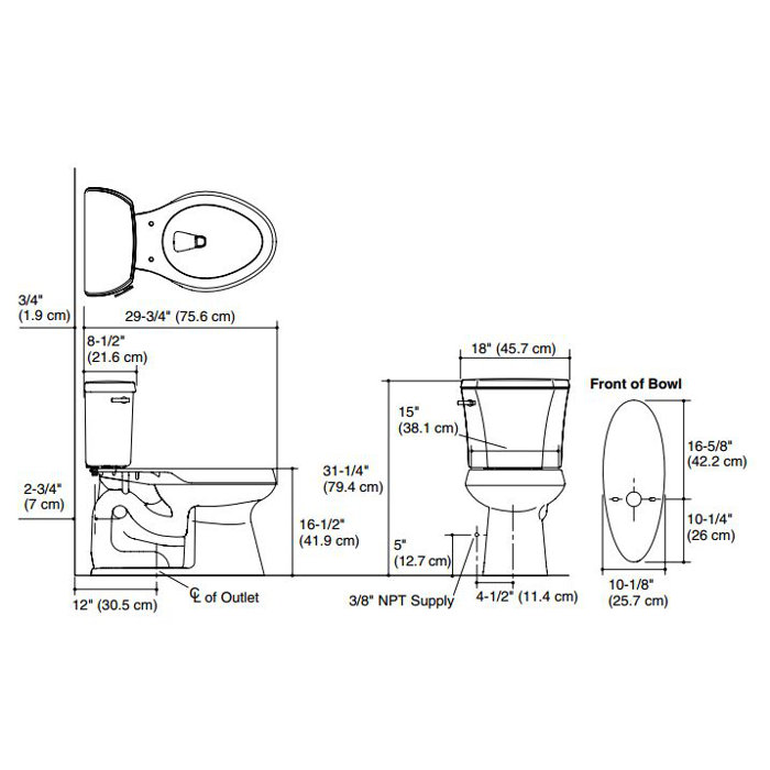 Right Hand Trip Lever Biscuit Kohler K 3979 Ra 96 Highline Comfort