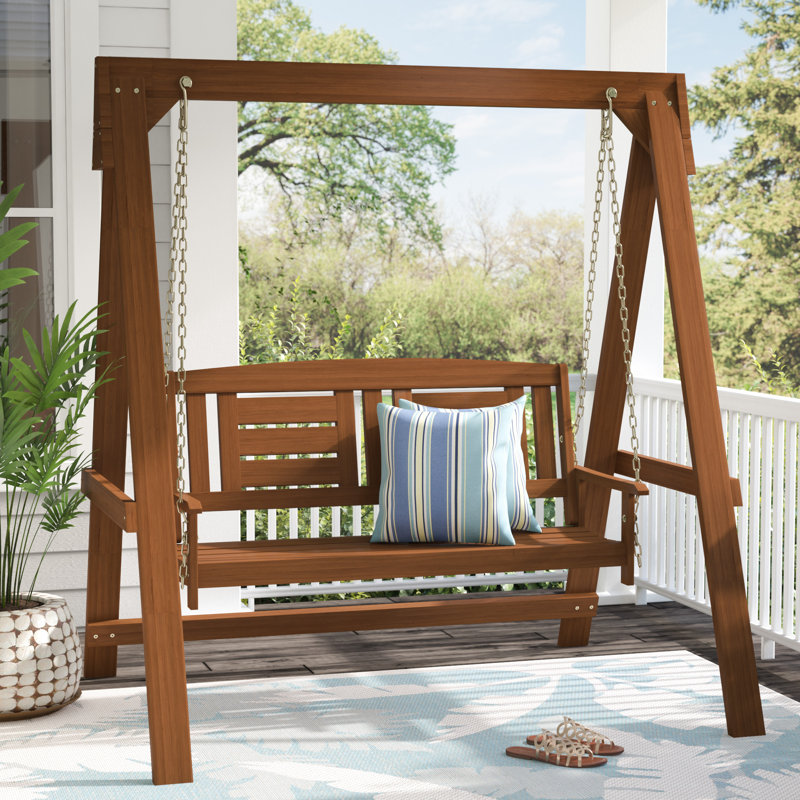 Langley Street Arianna Hardwood Hanging Porch Swing With Stand Reviews Wayfair