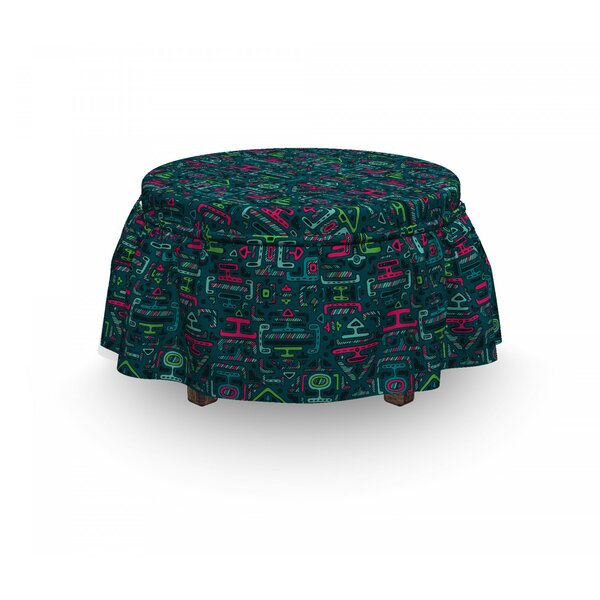 Vibrant Geometric Ottoman Slipcover (Set Of 2) By East Urban Home
