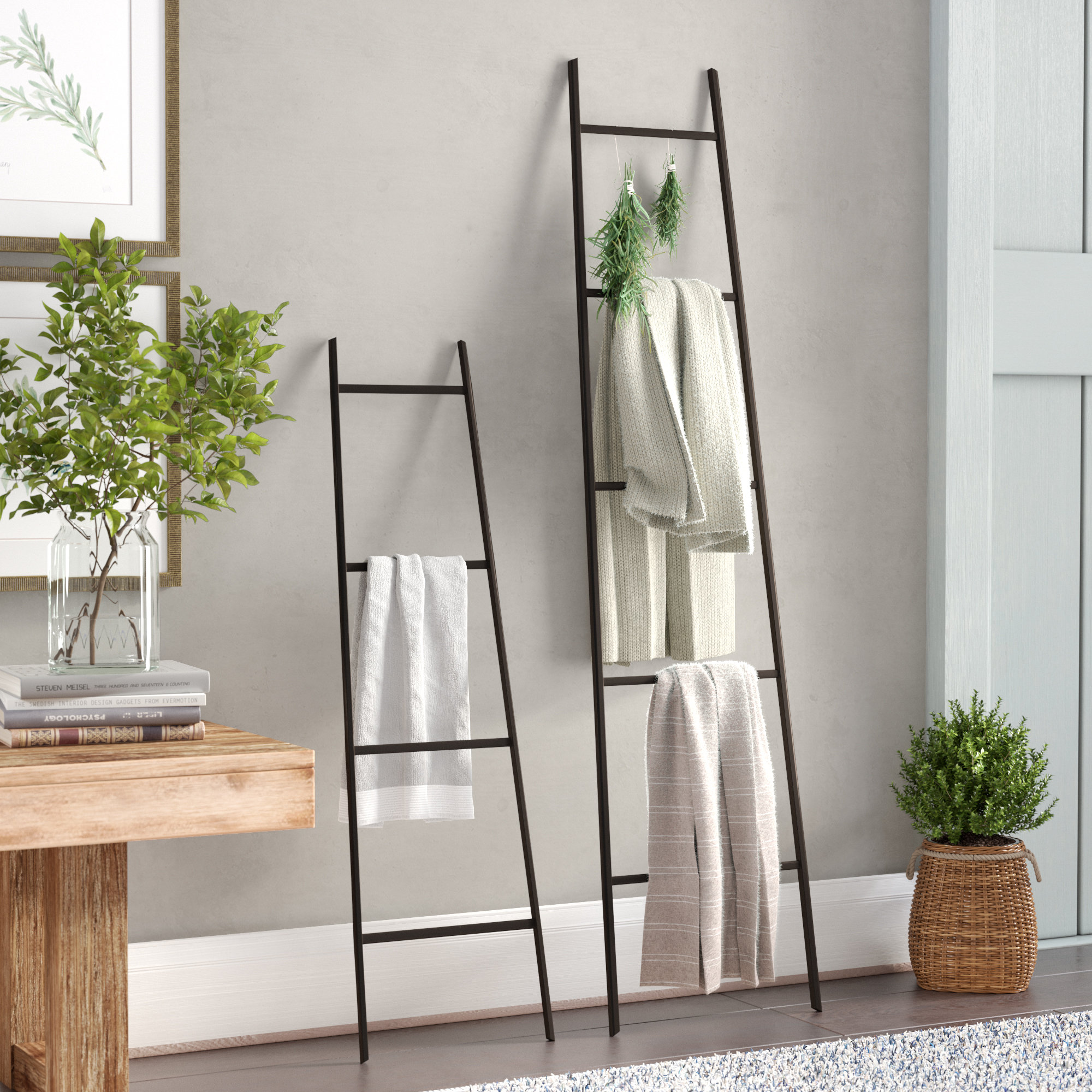 Laurel Foundry Modern Farmhouse 2 Piece 3 5 Ft Blanket Ladder