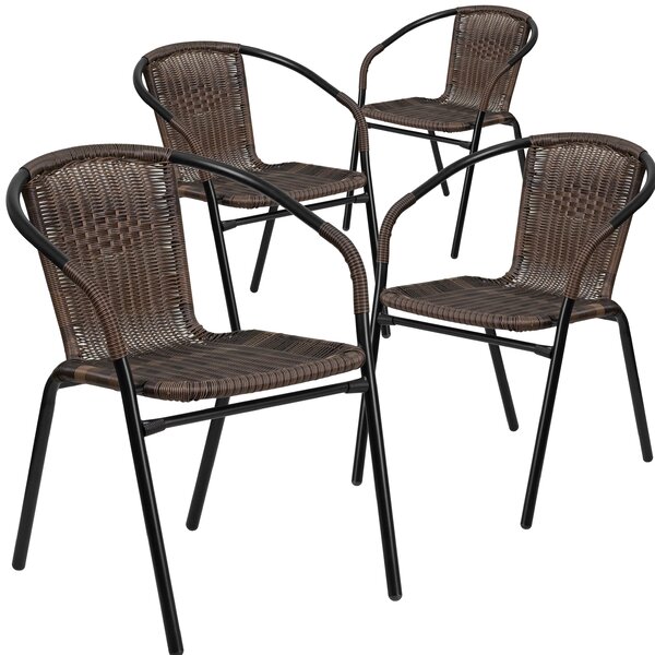 Abrahamic Stacking Patio Dining Chair (Set of 4) by Three Posts