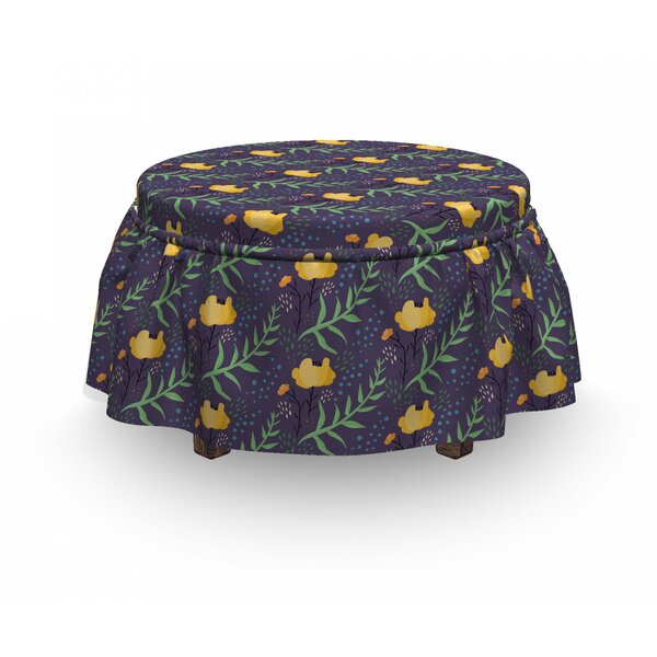 Doodle Botany In Blossom Ottoman Slipcover (Set Of 2) By East Urban Home