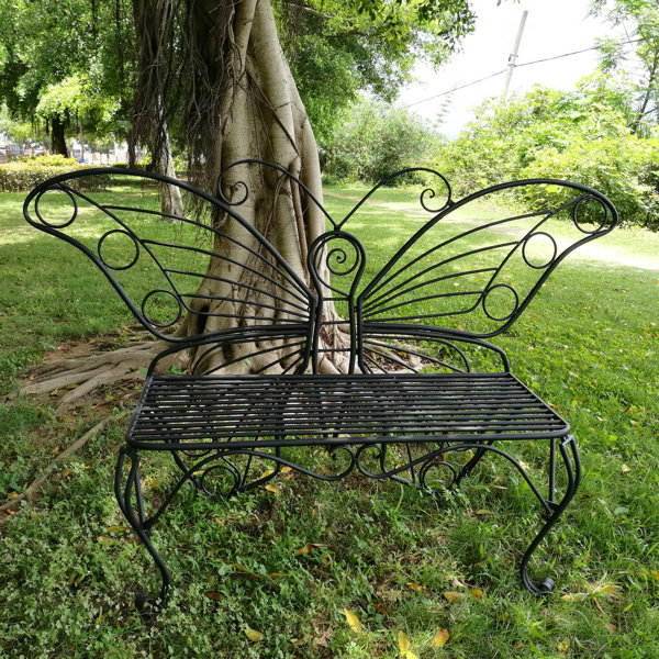 Hi-Line Gift Ltd. Butterfly Metal Garden Bench & Reviews | Wayfair