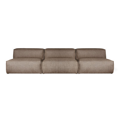 Nexus Modular 3Pc Sofa Gus Modern Fabric Brown Polyester Blend