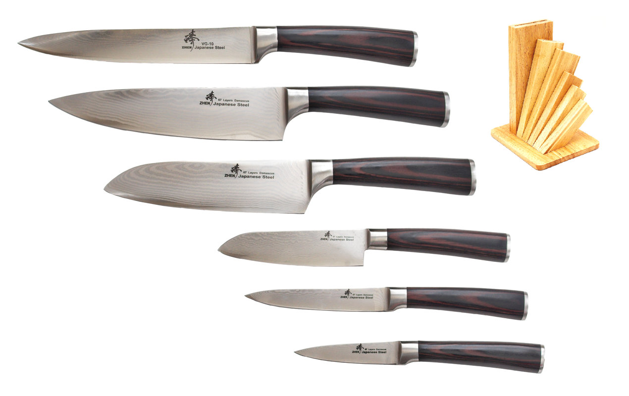 Zhen VG10 Damascus Series 6 Piece Knife Set & Reviews Wayfair