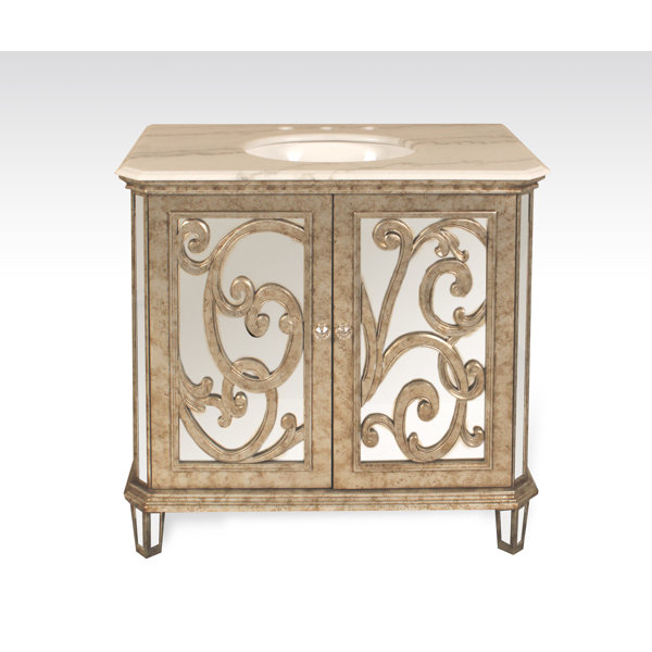 Chenai 36 Calacatta Marble Single Bathroom Vanity Set by Everly Quinn