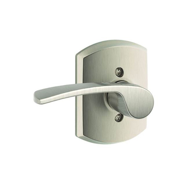 Interior Handleset Merano Lever and Interior Single Cylinder Deadbolt Thumbturn with Greenwich Trim by Schlage