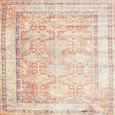 Ohatchee Oriental Red/Biege Area Rug One Allium Way® Rug Size: Square 6'