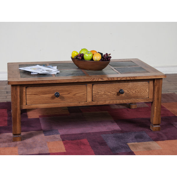 Loon Peak Fresno Coffee Table With Slate Top Reviews Wayfair