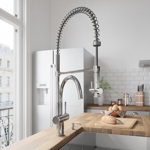 Dresden Pull Down Single Handle Kitchen Faucet with Optional Soap Dispenser by VIGO