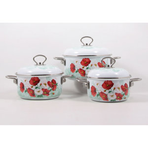 Poppy 6 Piece Non-Stick Stainless Steel Cookware Set