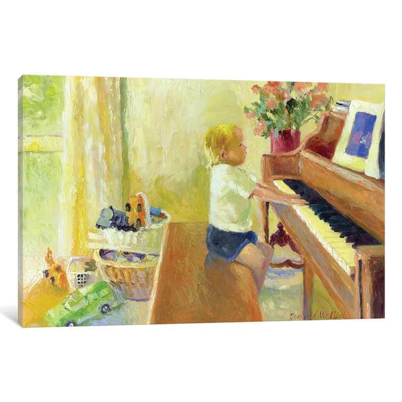 East Urban Home Grant Playing The Piano Painting Print On Wrapped