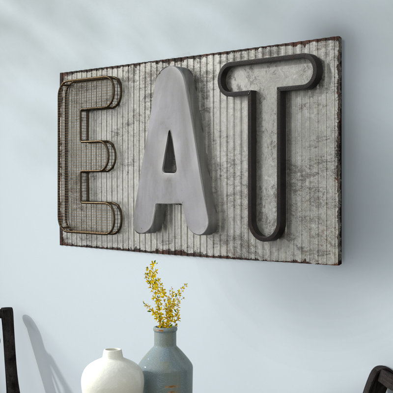 Laurel Foundry Modern Farmhouse Metal Industrial Eat Sign Wall